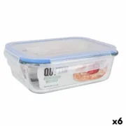 Lancheira Hermética Quttin Transparente Retangular 1L (6 Unidades) A Preço de Revenda - nacloset