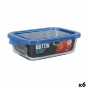 Lancheira Hermética Quttin Azul Transparente Retangular 600 ml (6 Unidades) A Preço de Revenda - nacloset