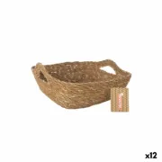 Cesta Multiusos Privilege Castanho vime 22 x 22 x 8 cm (12 Unidades) A Preço de Revenda - nacloset