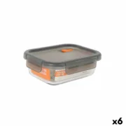 Lancheira Hermética MasterChef Cinzento Transparente Retangular 630 ml (6 Unidades) A Preço de Revenda - nacloset
