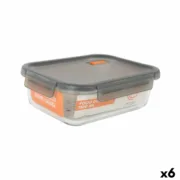 Lancheira Hermética MasterChef Cinzento Transparente Retangular 1,5 L (6 Unidades) A Preço de Revenda - nacloset