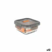 Lancheira Hermética MasterChef Cinzento Transparente Quadrado 310 ml (12 Unidades) A Preço de Revenda - nacloset
