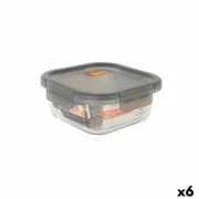 Lancheira Hermética MasterChef Cinzento Transparente Quadrado 800 ml (6 Unidades) A Preço de Revenda - nacloset