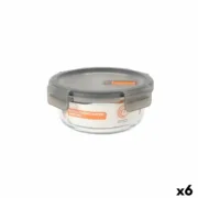 Lancheira Hermética MasterChef Cinzento Transparente Redonda 640 ml (6 Unidades) A Preço de Revenda - nacloset