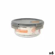 Lancheira Hermética MasterChef Cinzento Transparente Redonda 970 ml (6 Unidades) A Preço de Revenda - nacloset