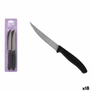 Conjunto de Facas para Carne Quttin Preto Prateado Aço inoxidável 11 cm 4 Peças (18 Unidades) Conjuntos de Facas - nacloset