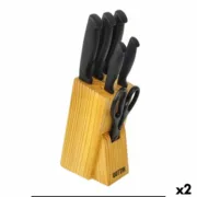 Conjunto de Facas de Cozinha e Suporte Quttin Nero Preto 7 Peças (2 Unidades) Conjuntos de Facas - nacloset