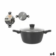 Caçarola com Tampa MasterChef 24 cm (4 Unidades) A Preço de Revenda - nacloset