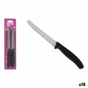 Conjunto de Facas Quttin Preto Prateado Aço inoxidável 11 cm 4 Peças (18 Unidades) Conjuntos de Facas - nacloset