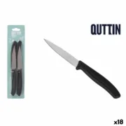 Conjunto de Facas de Descascar Quttin Basic Preto Prateado Aço inoxidável 9 cm 4 Peças (18 Unidades) Conjuntos de Facas - nacloset 2
