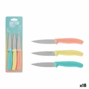 Conjunto de Facas de Descascar Quttin Basic Multicolor Aço inoxidável 9 cm 3 Peças (18 Unidades) Conjuntos de Facas - nacloset