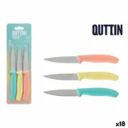 Conjunto de Facas de Descascar Quttin Basic Multicolor Aço inoxidável 9 cm 3 Peças (18 Unidades) Conjuntos de Facas - nacloset 2