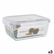 Lancheira Hermética Santa Clara Transparente Retangular 3,5 L (3 Unidades) A Preço de Revenda - nacloset