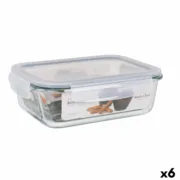 Lancheira Hermética Santa Clara Transparente Retangular 1,5 L (6 Unidades) A Preço de Revenda - nacloset