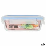 Lancheira Hermética Quttin Boho Transparente Retangular 1 L (6 Unidades) A Preço de Revenda - nacloset