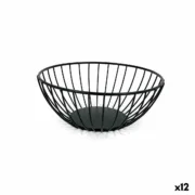Cesta do Pão My Bar Preto Metal Redonda 20 x 8 cm (12 Unidades) A Preço de Revenda - nacloset