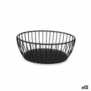 Cesta do Pão My Bar Gourmet Preto Metal Oval 20 x 15 x 8 cm (12 Unidades) A Preço de Revenda - nacloset