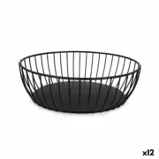 Cesta do Pão My Bar Gourmet Preto Metal Oval 24 x 19 x 8 cm (12 Unidades) A Preço de Revenda - nacloset
