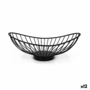 Cesta do Pão My Bar Gourmet Preto Metal Oval 25 x 13,5 x 9 cm (12 Unidades) A Preço de Revenda - nacloset