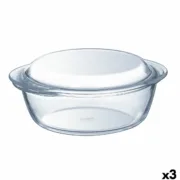 Caçarola com Tampa Pyrex Essentials Transparente 3,2 L (3 Unidades) A Preço de Revenda - nacloset