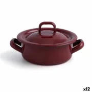Caçarola com Tampa Quid Clasico Esmalte Castanho Ø 10 cm (12 Unidades) A Preço de Revenda - nacloset