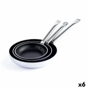 Frigideira Quid Professional Pro-induction Preto Metal Aço Ø 24 cm (6 Unidades) Cozinha | Gourmet - nacloset