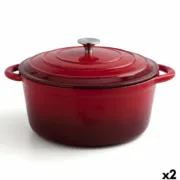 Caçarola com Tampa Bidasoa Fierro Vermelho Ø 28 cm 6 L (2 Unidades) A Preço de Revenda - nacloset