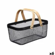 Cesta Multiusos Kinvara 1031 Preto Madeira Metal 42,5 x 18 x 26,5 cm (6 Unidades) A Preço de Revenda - nacloset