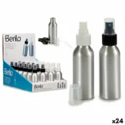 Garrafa Pulverizadora Berilo CH9979-2 Branco Preto Transparente Prateado Alumínio Polipropileno 100 ml (24 Unidades) A Preço de Revenda - nacloset