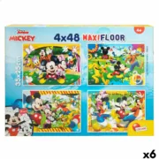 Set de 4 Puzzles Mickey Mouse 35 x 1,5 x 25 cm 48 Peças (6 Unidades) A Preço de Revenda - nacloset
