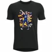 Camisola de Manga Curta Infantil Under Armour Curry Preto Moda | Acessórios - nacloset