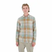Camisa de Manga Comprida Homem Hurley Portland Organic Castanho Camisas - nacloset