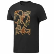 Camisola de Manga Curta Homem Reebok Sportswear Training Camuflagem Preto Moda | Acessórios - nacloset
