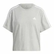 Camisola de Manga Curta Mulher Adidas 3S Cropped Top Cinzento claro (XS) Moda | Acessórios - nacloset