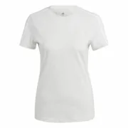 Camisola de Manga Curta Mulher Adidas 3S Branco Moda | Acessórios - nacloset