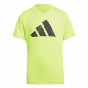 Camisola de Manga Curta Infantil Adidas U Tr-Es Logo Amarelo Moda | Acessórios - nacloset