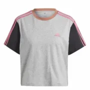 Camisola de Manga Curta Mulher Adidas 3S Cr Cinzento Moda | Acessórios - nacloset