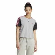 Camisola de Manga Curta Mulher Adidas 3S Cr Cinzento Moda | Acessórios - nacloset 2