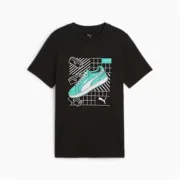 Camisola de Manga Curta Infantil Puma Graphics Preto Moda | Acessórios - nacloset