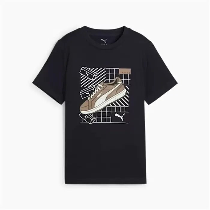 Camisola de Manga Curta Infantil Puma Puma Graphics IV Azul Marinho Moda | Acessórios - nacloset 2