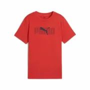 Camisola de Manga Curta Infantil Puma Essentials Logo Lab B Vermelho Moda | Acessórios - nacloset