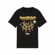 Camisola de Manga Curta Infantil Puma Graphic Tee Preto Moda | Acessórios - nacloset