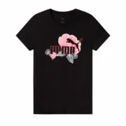 Camisola de Manga Curta Mulher Puma Essentials+ Floreal Big Log Preto Moda | Acessórios - nacloset