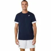 T-Shirt de Desporto de Manga Curta Asics Court Azul Marinho Ténis Moda | Acessórios - nacloset