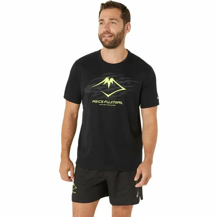 Camisola de Manga Curta Homem Asics Fujitrail Logo Ss Top Preto Desporto | Lazer - nacloset 2