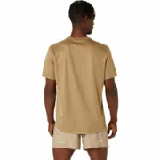 Camisola de Manga Curta Homem Asics Fujitrail Logo Ss Top Castanho Bege Desporto | Lazer - nacloset 2
