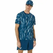 T-Shirt de Desporto de Manga Curta Asics Game Ss Top Azul Ténis Moda | Acessórios - nacloset