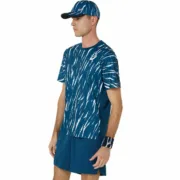 T-Shirt de Desporto de Manga Curta Asics Game Ss Top Azul Ténis Moda | Acessórios - nacloset 2
