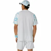 T-Shirt de Desporto de Manga Curta Asics Game Ss Top Branco Azul Claro Ténis Moda | Acessórios - nacloset 2