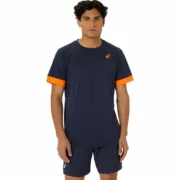 T-Shirt de Desporto de Manga Curta Asics Court Ss Top Azul Azul Marinho Ténis Moda | Acessórios - nacloset